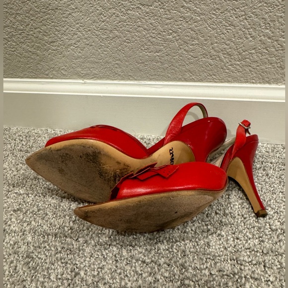 Red classy ankle strap heels - Picture 4 of 5